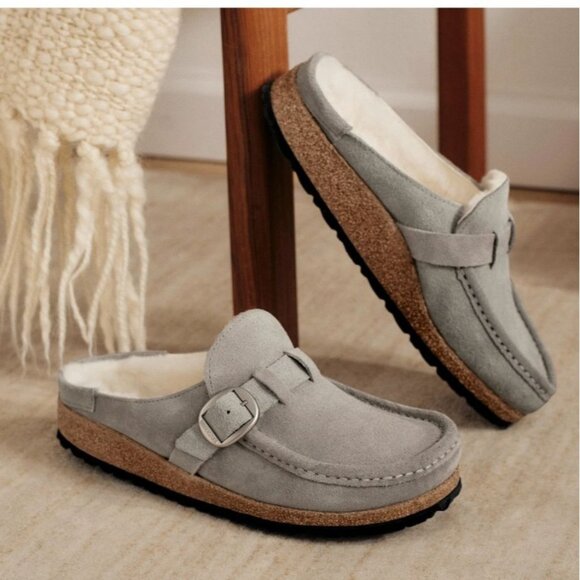 BIRKENSTOCK Buckley NARROW Shearling fur Clogs Mules Moccasin shoes NEW 39 8-8.5 - Picture 1 of 5